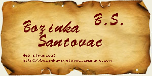 Božinka Santovac vizit kartica